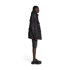 Parka Militare Double Front Balenciaga in Nero