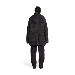 Parka Militare Double Front Balenciaga in Nero