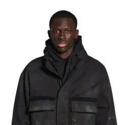 Parka Militare Double Front Balenciaga in Nero
