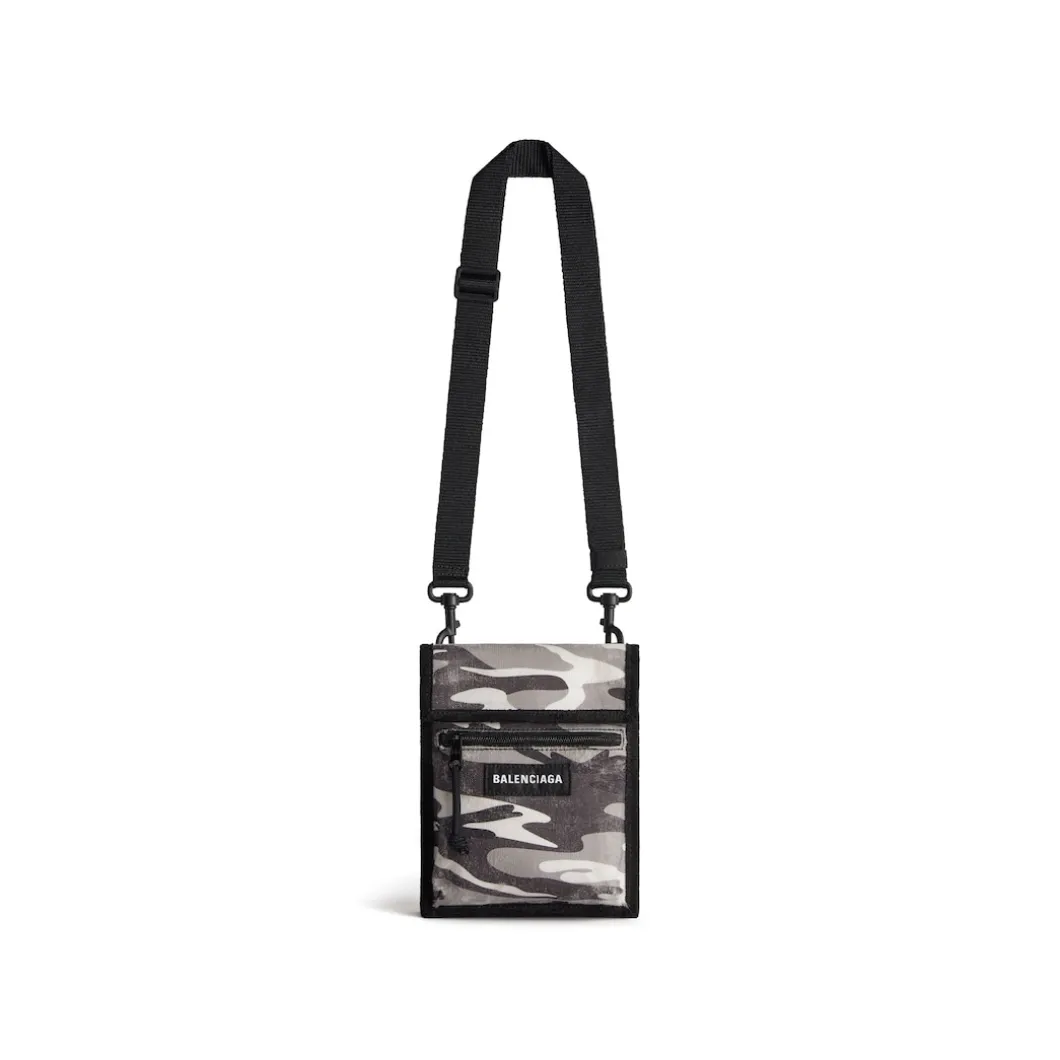 Pochette Con Tracolla Explorer Piccola Con Stampa Camouflage da Uomo in Grigio