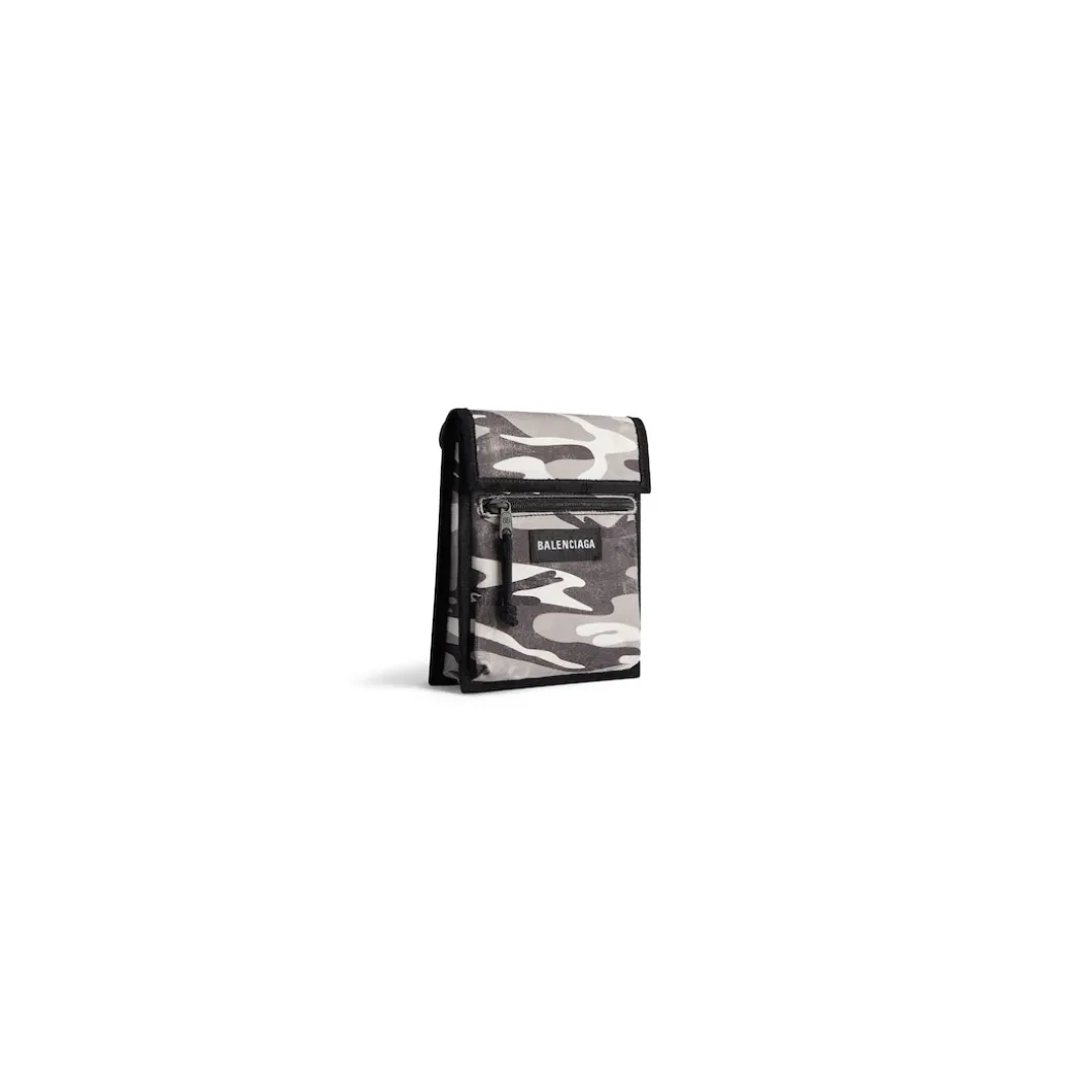 Pochette Con Tracolla Explorer Piccola Con Stampa Camouflage da Uomo in Grigio