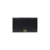 Pochette Hourglass Piatta Con Patta In Pelle Box da Donna in Nero