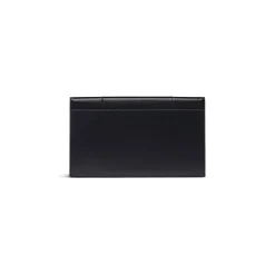 Pochette Hourglass Piatta Con Patta In Pelle Box da Donna in Nero