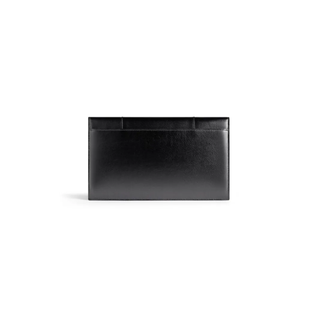 Pochette Piatta Con Battente Hourglass Metallizzata da Donna in Grigio