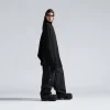 Poncho A Collo Alto Con Mezza Zip in Nero