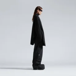 Poncho A Collo Alto Con Mezza Zip in Nero