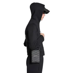 Porta Cellulare Con Tracolla Signature In Tela Spalmata Bb Monogram  da Uomo in Nero