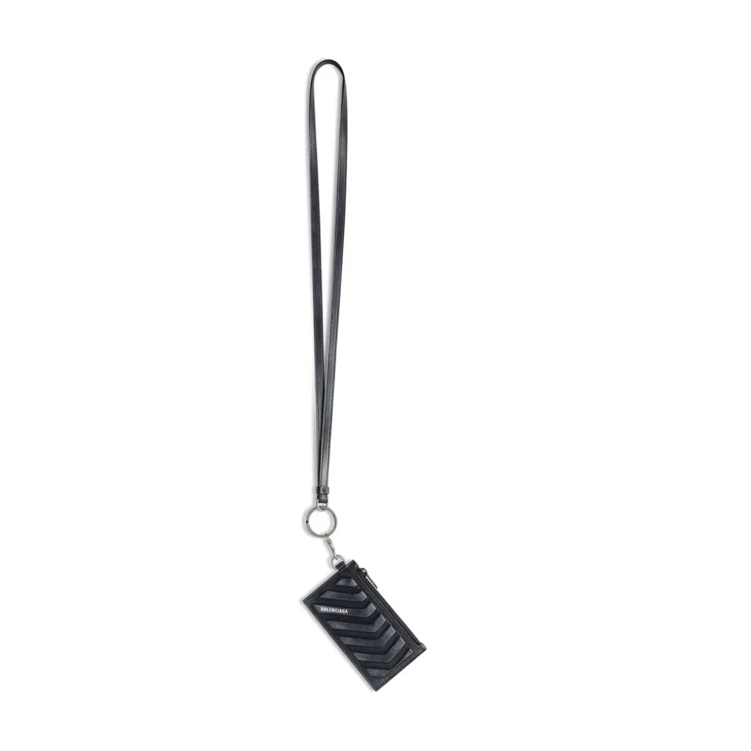 Portacarte Con Portachiavi Car Effetto Sporco da Uomo in Nero