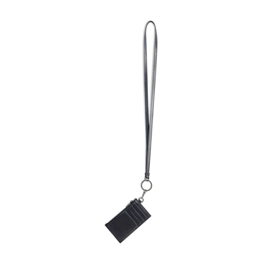 Portacarte Con Portachiavi Car Effetto Sporco da Uomo in Nero