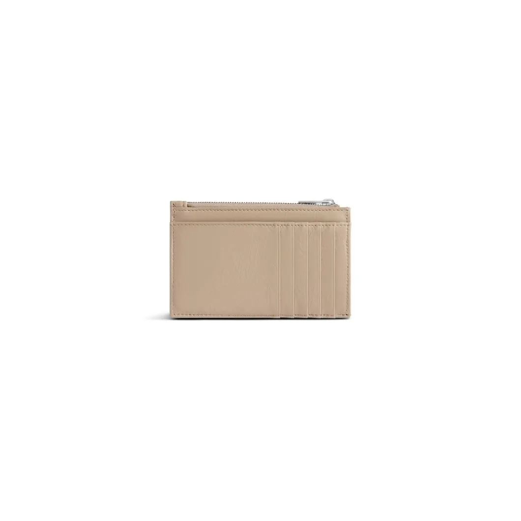 Portacarte E Portamonete Lungo Crush Trapuntato da Donna in Beige