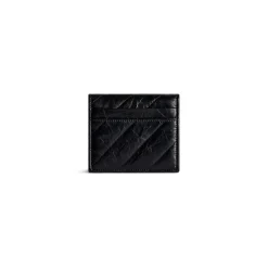 Portacarte E Portamonete Con Patta Crush Trapuntato da Donna in Nero