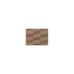 Portacarte Signature In Tela Rivestita Bb Monogram  in Beige