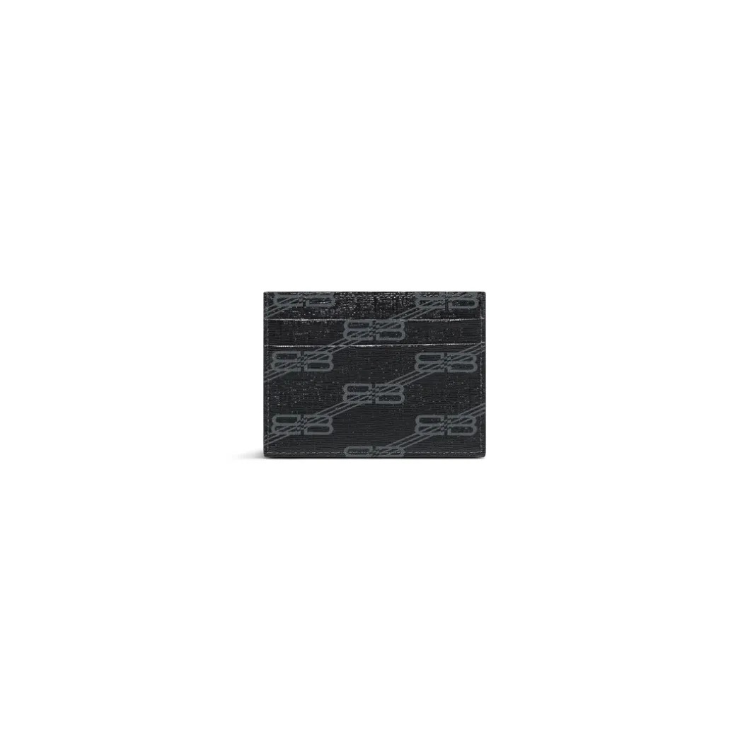 Portacarte Signature In Tela Rivestita Bb Monogram in Nero