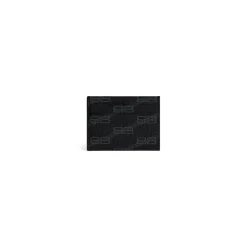 Portacarte Signature In Tela Spalmata Bb Monogram  da Uomo in Nero