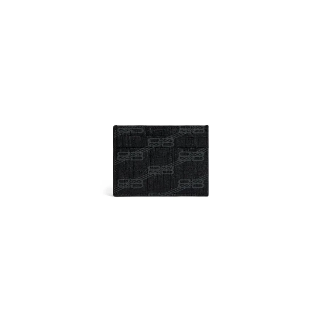 Portacarte Signature In Tela Spalmata Bb Monogram da Uomo in Nero