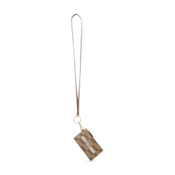 Portacarte Signature Su Portachiavi In Tela Rivestita Bb Monogram  in Beige