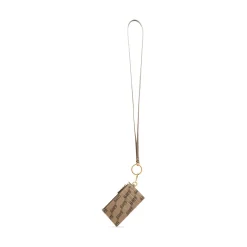 Portacarte Signature Su Portachiavi In Tela Rivestita Bb Monogram  in Beige
