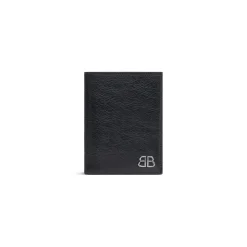 Portafoglio Bi-fold Verticale Monaco  da Uomo in Nero
