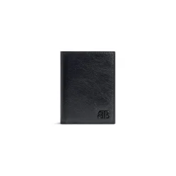 Portafoglio Bi-fold Verticale Monaco da Uomo in Nero