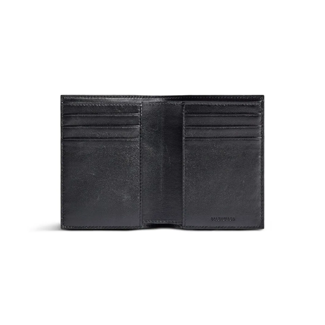 Portafoglio Bi-fold Verticale Signature In Tela Spalmata Bb Monogram da Uomo in Nero/grigio
