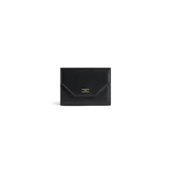 Portafoglio Compatto Envelope Con Portacarte  da Donna in Nero