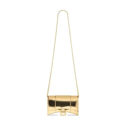 Portafoglio Con Catena Hourglass Effetto Specchio da Donna in Oro