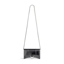 Portafoglio Con Catena Hourglass Metallizzato da Donna in Grigio