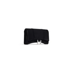 Portafoglio Con Catena Hourglass In Jersey Di Velluto da Donna in Nero