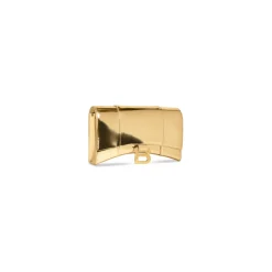 Portafoglio Con Catena Hourglass Effetto Specchio da Donna in Oro