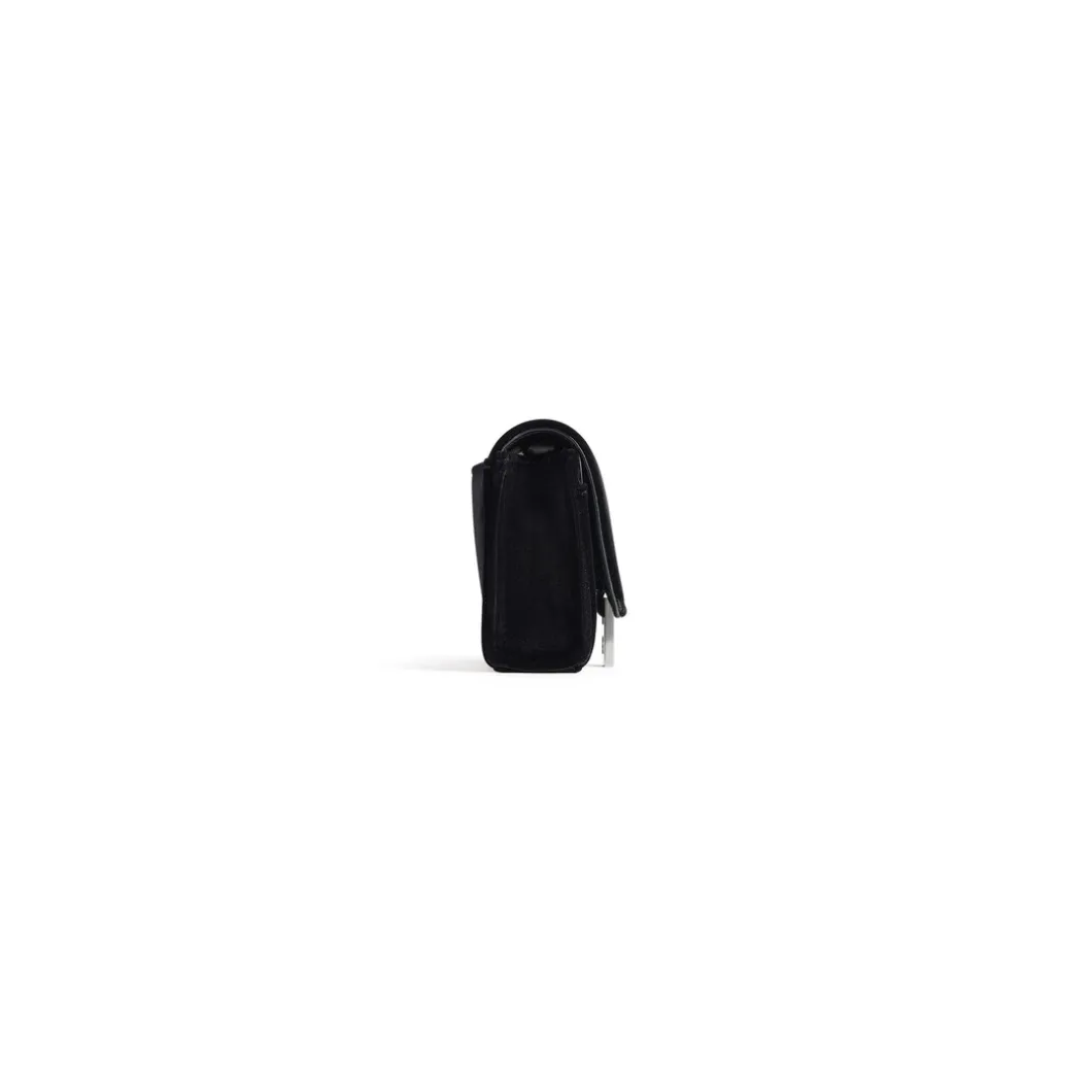 Portafoglio Con Catena Hourglass In Jersey Di Velluto da Donna in Nero