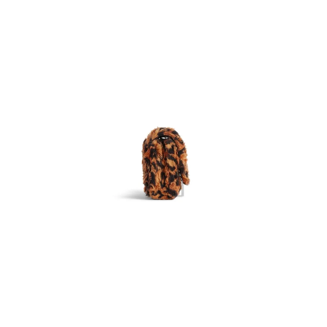 Portafoglio Con Catena Hourglass Con Stampa Leopardata da Donna in Beige