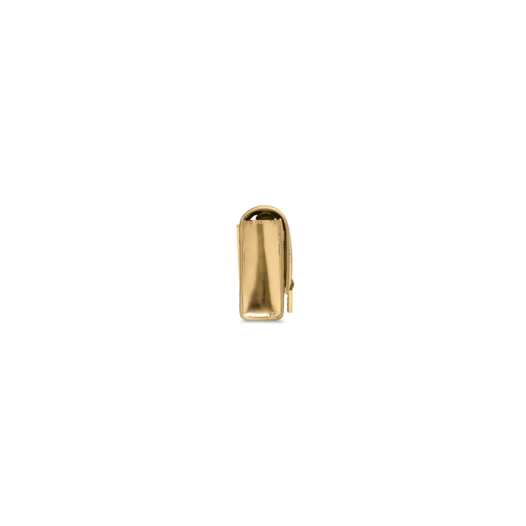 Portafoglio Con Catena Hourglass Effetto Specchio da Donna in Oro