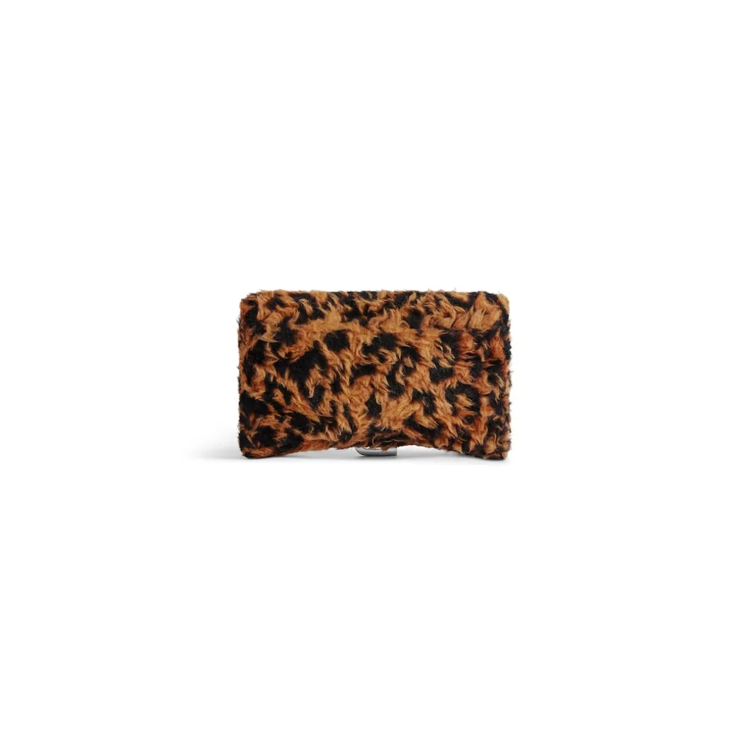 Portafoglio Con Catena Hourglass Con Stampa Leopardata da Donna in Beige