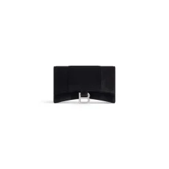 Portafoglio Con Catena Hourglass In Jersey Di Velluto da Donna in Nero