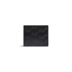 Portafoglio Embossed Monogram Squadrato Ripiegato In Pelle Box da Uomo in Nero