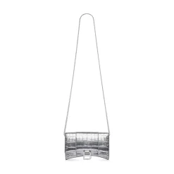 Portafoglio Hourglass Con Catena da Donna in Argento
