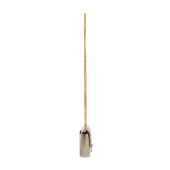 Portafoglio Hourglass Con Catena Con Lavorazione Coccodrillo da Donna in Beige