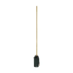 Portafoglio Hourglass Con Catena Con Lavorazione Coccodrillo da Donna in Verde