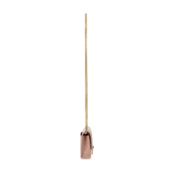 Portafoglio Hourglass Con Catena Con Lavorazione Coccodrillo da Donna in Beige