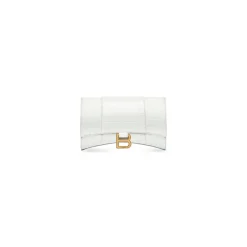 Portafoglio Hourglass Con Catena Con Lavorazione Coccodrillo da Donna in Bianco