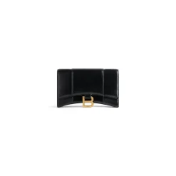 Portafoglio Hourglass Con Catena da Donna in Nero