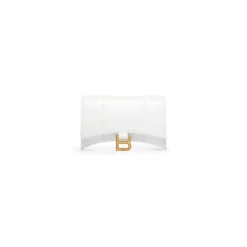 Portafoglio Hourglass Con Catena da Donna in Bianco