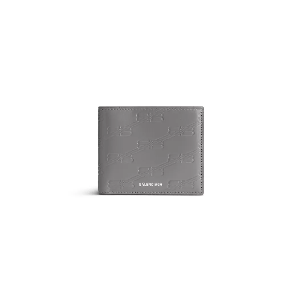 Portafoglio Pieghevole Quadrato Embossed Monogram In Box da Uomo in Grigio Scuro