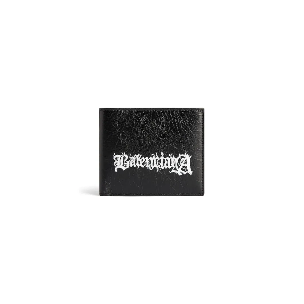 Portafoglio Pieghevole Quadrato Cash Diy Metal da Uomo in Nero/bianco