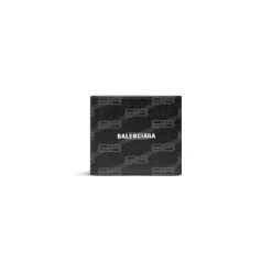 Portafoglio Squadrato Ripiegato Signature Folded In Tela Rivestita Bb Monogram  da Uomo in Nero
