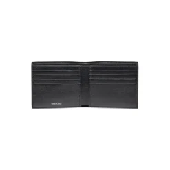 Portafoglio Squadrato Ripiegato Signature Folded In Tela Rivestita Bb Monogram da Uomo in Nero