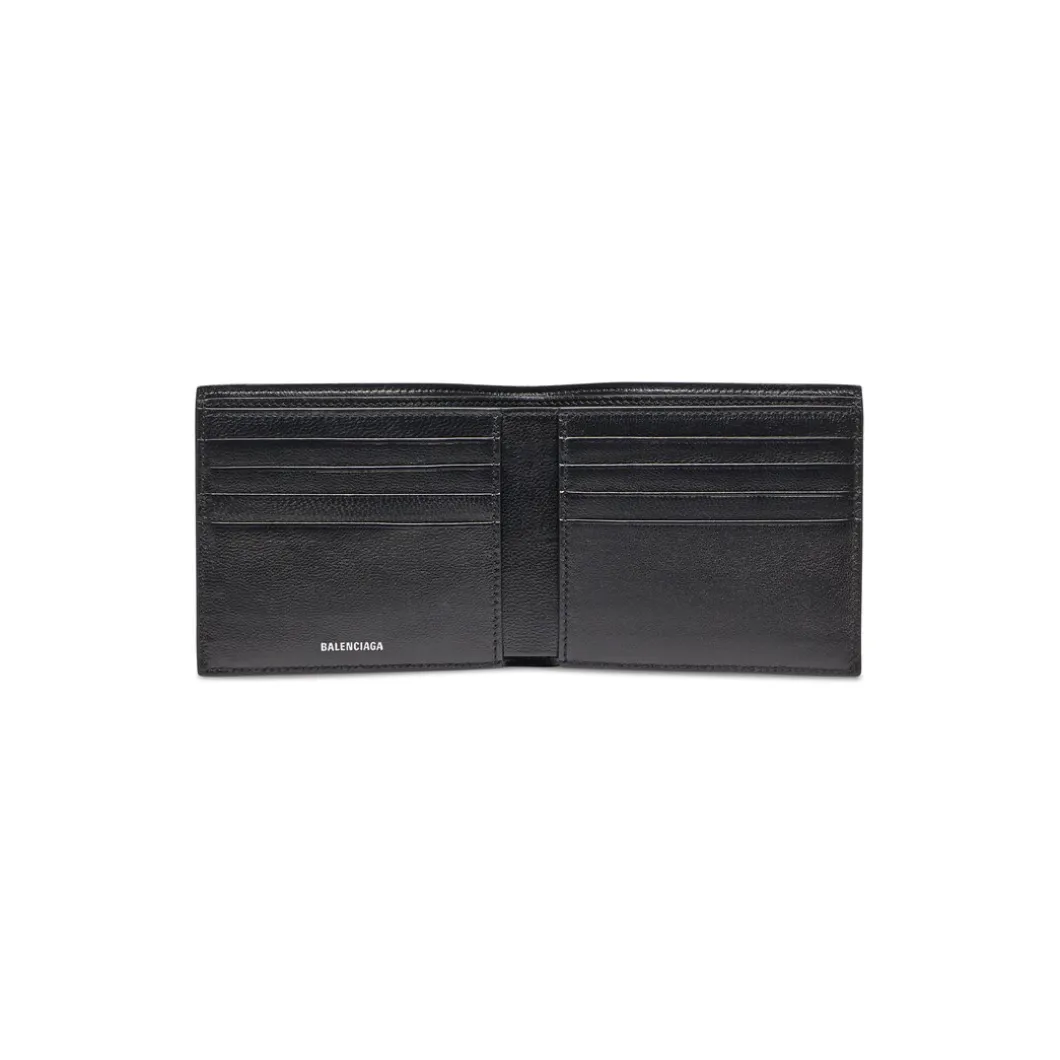 Portafoglio Squadrato Ripiegato Signature Folded In Tela Rivestita Bb Monogram da Uomo in Nero