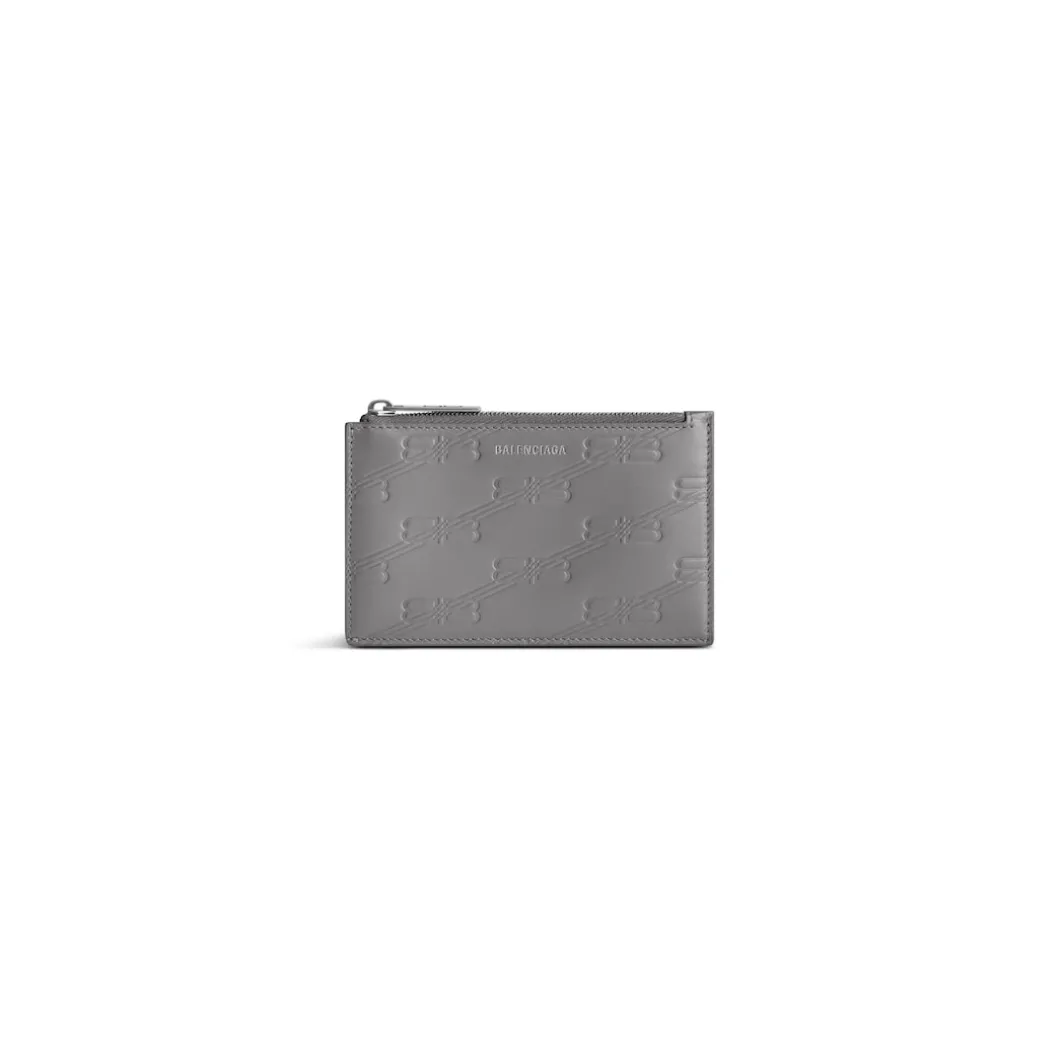 Portamonete E Portacarte Embossed Monogram Lungo In Box da Uomo in Grigio Scuro