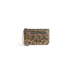 Portamonete E Portacarte Le Cagole Lungo Con Stampa Leopardata da Donna in Marrone