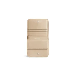 Portamonete E Portacarte Con Patta Cash  da Donna in Beige/nero